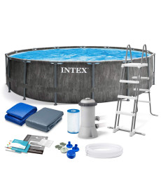 Басейн каркасний 12в1 INTEX 26742, 457 x 122 см, темно-сірий