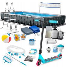 Басейн каркасний 22в1 Intex 26378 975 х 488 х 132 см з самокатом Soke GO