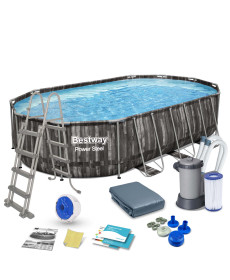 Басейн каркасний овальний 12в1 Bestway 5611R, 610 x 366 x 122 см 