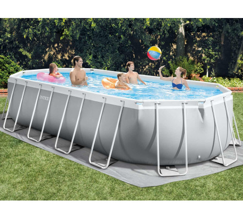 Басейн каркасний овальний 12в1 INTEX 26798, 610 x 305 х 122 см, сірий Басейн каркасний овальний 12в1 INTEX 26798, 610 x 305 х 122 см, сірий