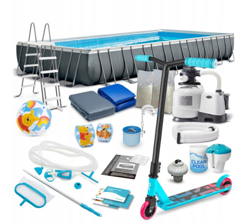 Басейн каркасний 21в1 Intex 26374 975 х 488 х 132 см з самокатом Soke GO