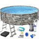 Басейн каркасний Bestway 56966 Power Steel 488 см - коричневий