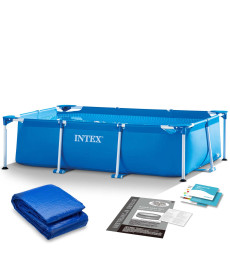 Басейн каркасний прямокутний 2в1 INTEX 28270, 220 x 150 x 60 см