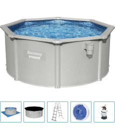 Басейн каркасний Bestway Hydrium з аксесуарами, 300 x 120 см, світло - сірий