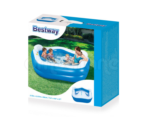 Надувний п'ятикутний басейн Bestway 213 x 207 x 69 см 54153