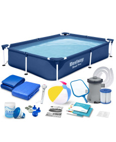 Басейн каркасний прямокутний 16в1 Bestway 56401N, 221 x 150 x 43 см 