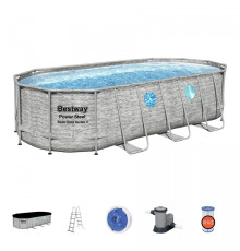 Каркасний басейн Power Steel Swim Vista з вікном 549x274x122 18x9FT BESTWAY 7in1