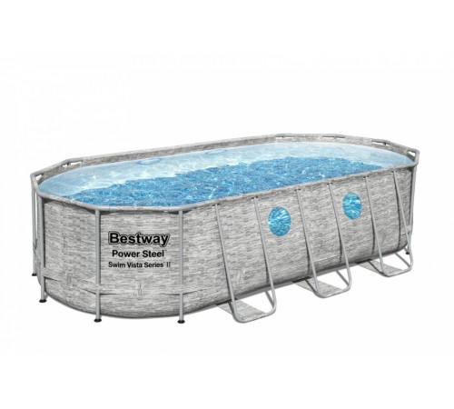 Каркасний басейн Power Steel Swim Vista з вікном 549x274x122 18x9FT BESTWAY 7in1