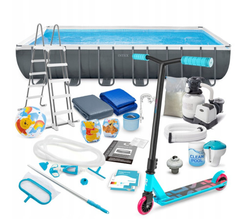 Басейн каркасний 21в1 Intex 26364 732 х 366 х 132 см з самокатоммSoke GO 