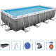 Басейн каркасний прямокутний 6в1 Bestway 56998 Power Steel 549 x 274 см - сірий