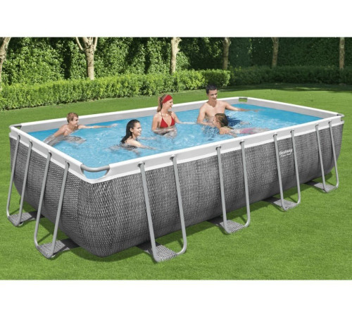 Басейн каркасний прямокутний 6в1 Bestway 56998 Power Steel 549 x 274 см - сірий Басейн каркасний прямокутний 6в1 Bestway 56998 Power Steel 549 x 274 см - сірий