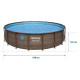 Басейн каркасний 6в1 Bestway 56977 Power Steel 549 см - коричневий