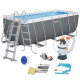 Басейн каркасний прямокутний 10в1 Bestway 56457N, 412 x 201 x 122 см