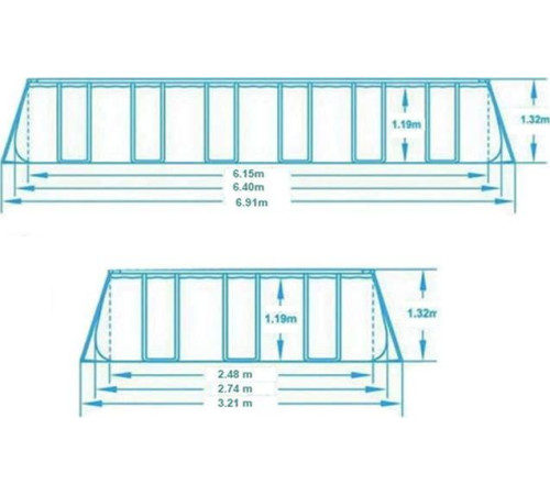 Басейн каркасний прямокутний 11в1 Bestway 5612B Power Steel 640 x 274 см - білий Басейн каркасний прямокутний 11в1 Bestway 5612B Power Steel 640 x 274 см - білий
