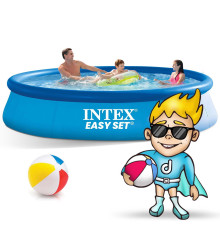 Басейн надувний 15в1 INTEX 28142, 396 x 84 см, блакитний