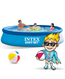 Басейн надувний 15в1 INTEX 28142, 396 x 84 см, блакитний