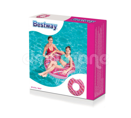 Коло надувне для плавання Bestway 36118 Рожевий донат, 107 см Коло надувне для плавання Bestway 36118 Рожевий донат, 107 см