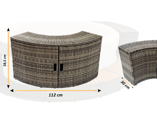 Тумба THUNDER з дверцятами для квадратного джакузі - сіра