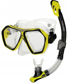 Набір маска і трубка Aqua Speed Blaze + Borneo, чорно-жовтий