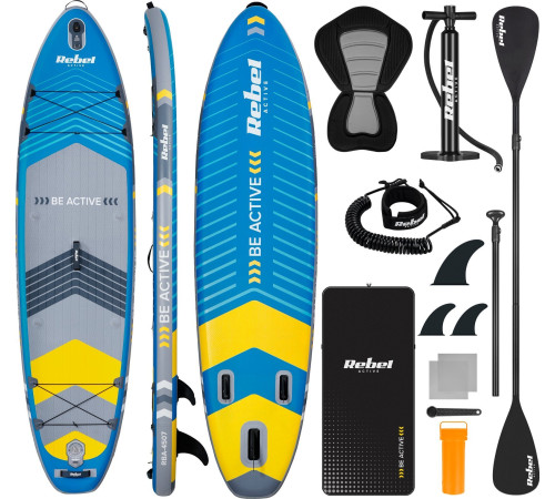 Надувна SUP дошка (Сапборд) Rebel Active RBA-4507 335 синьо-сіра Надувна SUP дошка (Сапборд) Rebel Active RBA-4507 335 синьо-сіра