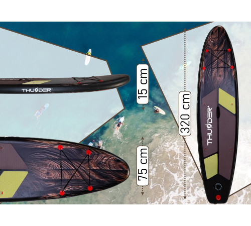 Надувна SUP дошка (Сапборд) THUNDER WOOD 320