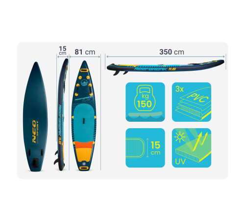Deska SUP Reefbreak 350 x 81 x 15 cm Neo-Sport 170311