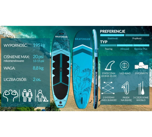 Надувна SUP дошка (Сапборд) Skatinger Octopus 335 Надувна SUP дошка (Сапборд) Skatinger Octopus 335