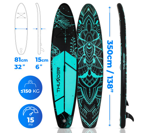 Надувна SUP дошка (Сапборд) THUNDER MOTH-MINT 350