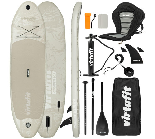 VIRTUFIT DESKA SUP CRUISER 305 Z SIEDZISKIEM I AKCESORIAMI PIASKOWY BEŻ