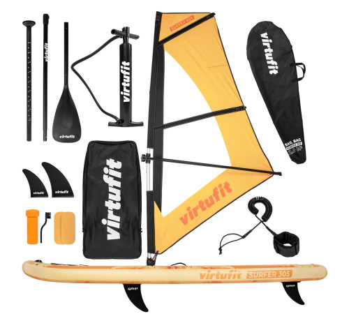 VIRTUFIT DESKA SUP SURFER 305 Z ŻAGLEM I AKCESORIAMI POMARAŃCZOWY