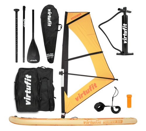 VIRTUFIT DESKA SUP SURFER 305 Z ŻAGLEM I AKCESORIAMI POMARAŃCZOWY