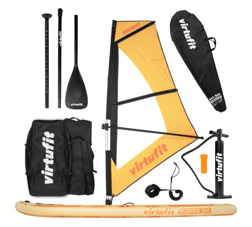 VIRTUFIT DESKA SUP SURFER 305 Z ŻAGLEM I AKCESORIAMI POMARAŃCZOWY
