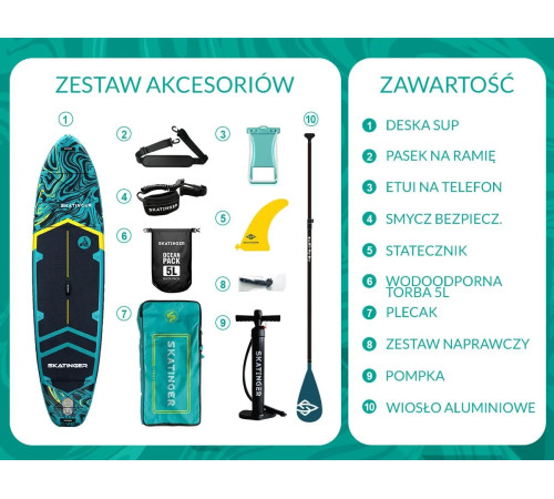 Надувна SUP дошка (Сапборд) Skatinger Prana Lava Green 350 Надувна SUP дошка (Сапборд) Skatinger Prana Lava Green 350