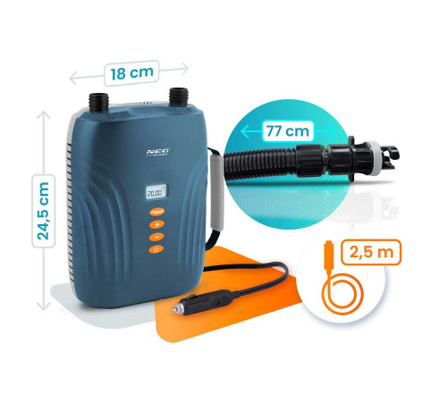 Pompka elektryczna do materaca pontonu SUPa + 6 przejściówek 12V Neo-Sport NS-713