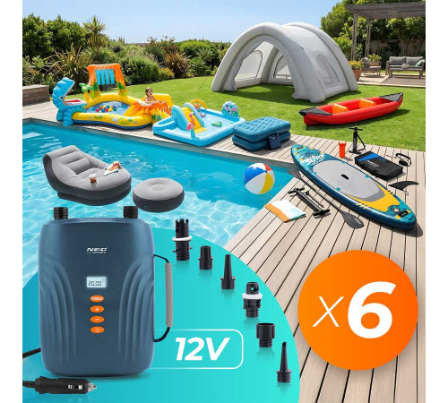Pompka elektryczna do materaca pontonu SUPa + 6 przejściówek 12V Neo-Sport NS-713