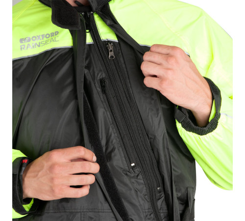 Мотоциклетний водонепроникний костюм Oxford Rain Seal Black/Fluo 4 XL чорно-жовтий Мотоциклетний водонепроникний костюм Oxford Rain Seal Black/Fluo 4 XL чорно-жовтий