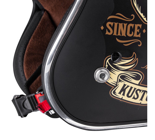 Мотоциклетний шолом W-TEC Kustom Black Heart - розмір XS(53-54)/матовий чорний/skull horn Мотоциклетний шолом W-TEC Kustom Black Heart - розмір XS(53-54)/матовий чорний/skull horn
