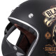 Мотоциклетний шолом W-TEC Kustom Black Heart - розмір XS(53-54)/матовий чорний/skull horn
