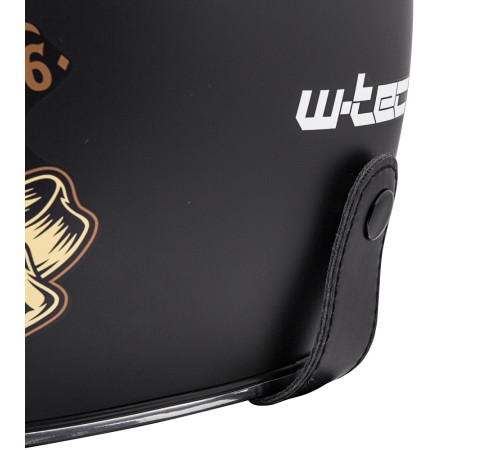 Мотоциклетний шолом W-TEC Kustom Black Heart - розмір XS(53-54)/матовий чорний/skull horn Мотоциклетний шолом W-TEC Kustom Black Heart - розмір XS(53-54)/матовий чорний/skull horn