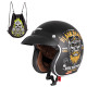 Мотоциклетний шолом W-TEC Kustom Black Heart - розмір XXL(63-64)/матовий чорний/ride culture