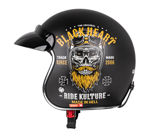 Мотоциклетний шолом W-TEC Kustom Black Heart - розмір XXL(63-64)/матовий чорний/ride culture Мотоциклетний шолом W-TEC Kustom Black Heart - розмір XXL(63-64)/матовий чорний/ride culture
