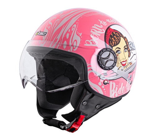 Шолом для скутера W-TEC FS-701PG Pink Life - рожево-білий / XS (53-54) Шолом для скутера W-TEC FS-701PG Pink Life - рожево-білий / XS (53-54)