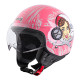 Шолом для скутера W-TEC FS-701PG Pink Life - рожево-білий / XS (53-54)