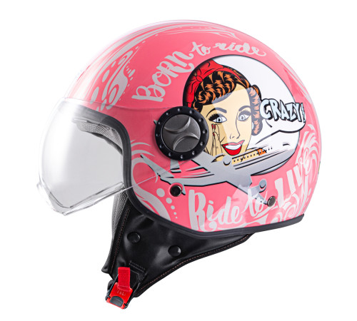 Шолом для скутера W-TEC FS-701PG Pink Life - рожево-білий / XS (53-54) Шолом для скутера W-TEC FS-701PG Pink Life - рожево-білий / XS (53-54)