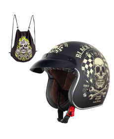 Мотоциклетний шолом W-TEC Kustom Black Heart - розмір XL (61-62)/матовий чорний