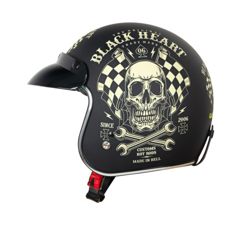Мотоциклетний шолом W-TEC Kustom Black Heart - розмір XL (61-62)/матовий чорний Мотоциклетний шолом W-TEC Kustom Black Heart - розмір XL (61-62)/матовий чорний