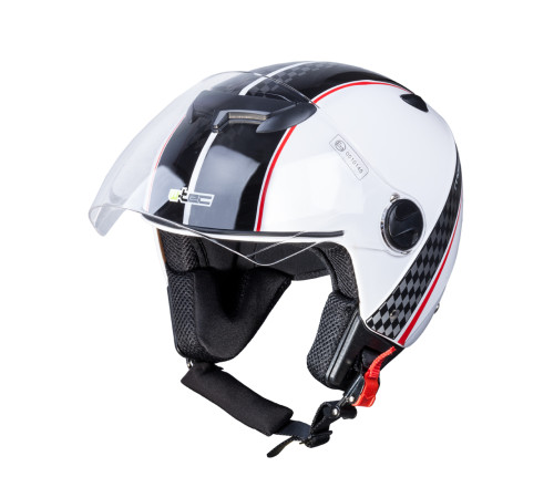 Мотоциклетний шолом W-TEC YM-617 на скутер - розмір XXL(63-64) / race white Мотоциклетний шолом W-TEC YM-617 на скутер - розмір XXL(63-64) / race white