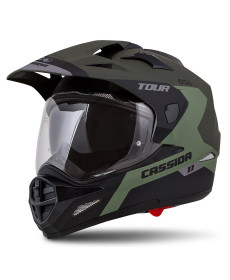 Мотоциклетний шолом Cassida Tour 1.1 Spectre чорно-зелений XS (53-54)