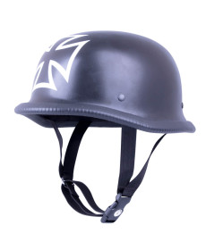 Retro Open Face Motorcycle Helmet Sodager Iron Cross