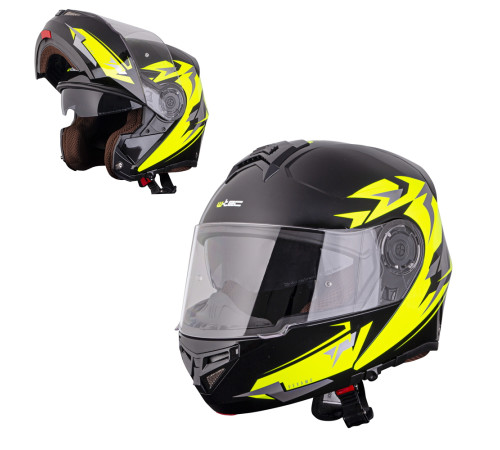 Перекидний мотоциклетний шолом W-TEC Vexamo PR Black Graphic - чорно-жовтий/М (57-58) Перекидний мотоциклетний шолом W-TEC Vexamo PR Black Graphic - чорно-жовтий/М (57-58)